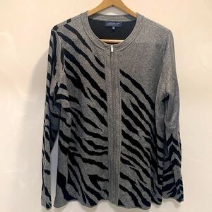 Jones New York Sparkle Animal Print Cardig…